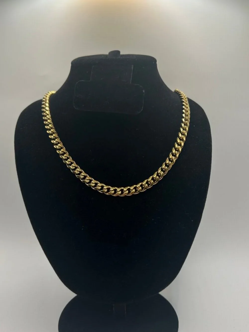 Miami Cuban Link Chain 7mm 20 Inch Real Gold Stainless Steel Plated Solid Mens